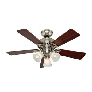 Ventilateur De Plafond Farelek Seychelles 122 Cm Blanc - 3 Vitesses, Interrupteur Mural Inclus