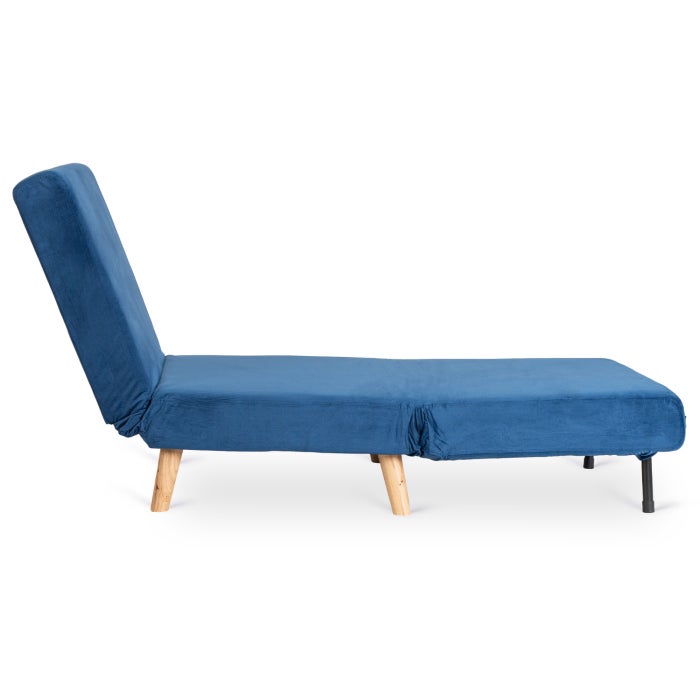 Fotel Rozkładany Do Spania Leżak Łóżko Sofa Jednoosobowa Granatowy MARRY - 5