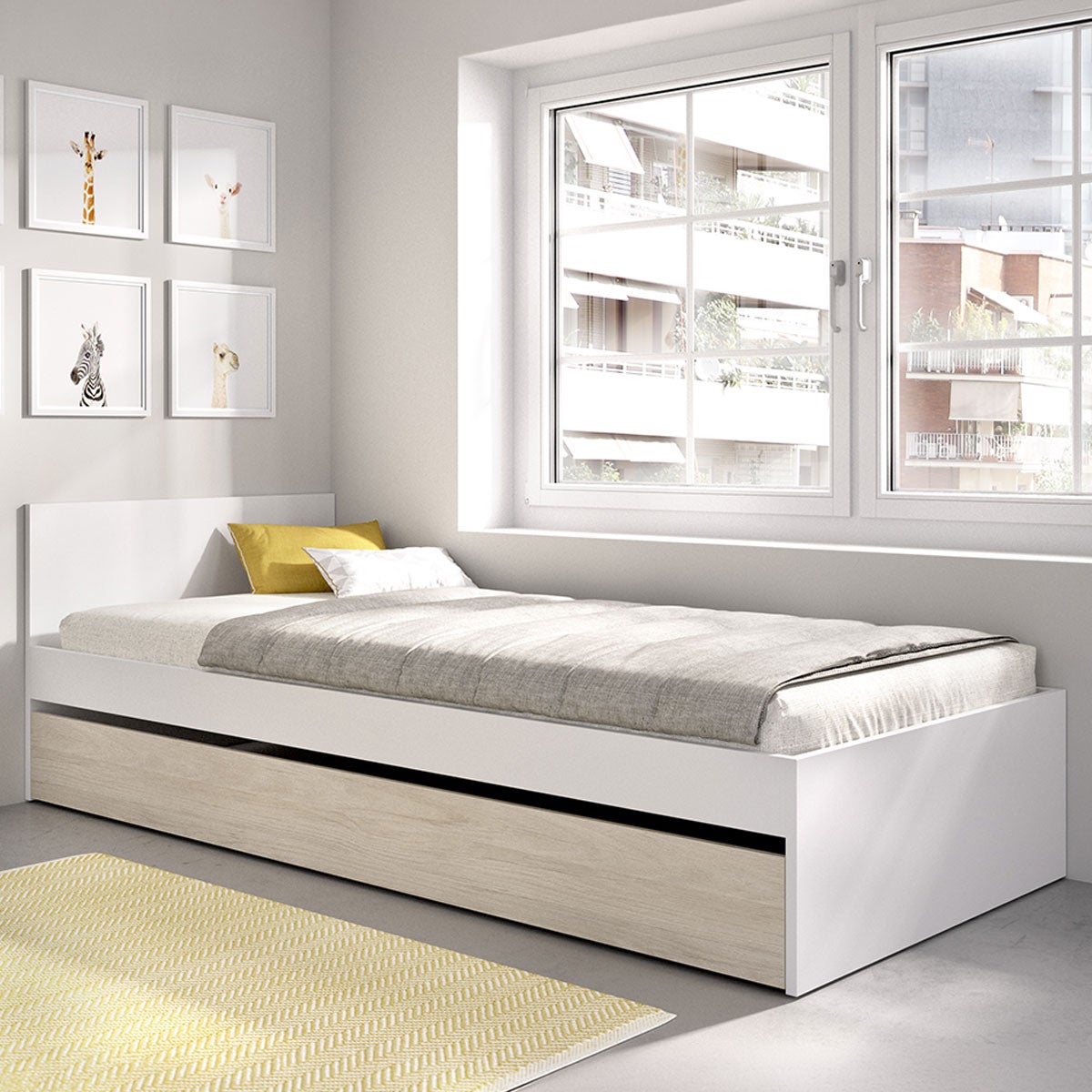 Pack ahorro juvenil Cama nido con Cabecero Top, 1 Somier y 2 Colchónes viscoelásticos Nova 90 x 190 cm | Subida a domicilio - 2