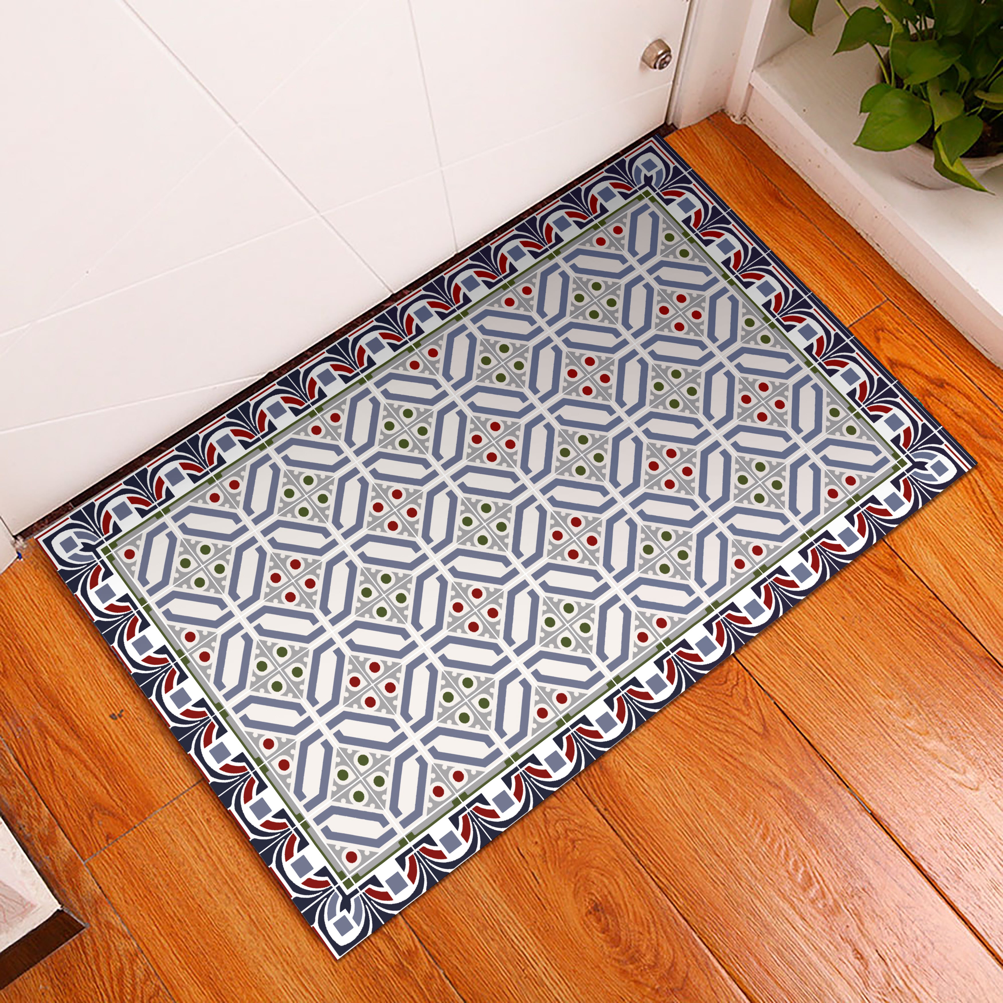 Tapis en vinyle antidérapant, résistant aux taches, pour intérieur et extérieur. Idéal pour salon, cuisine, salle de bain. Lavable. 40x60cm. - 3
