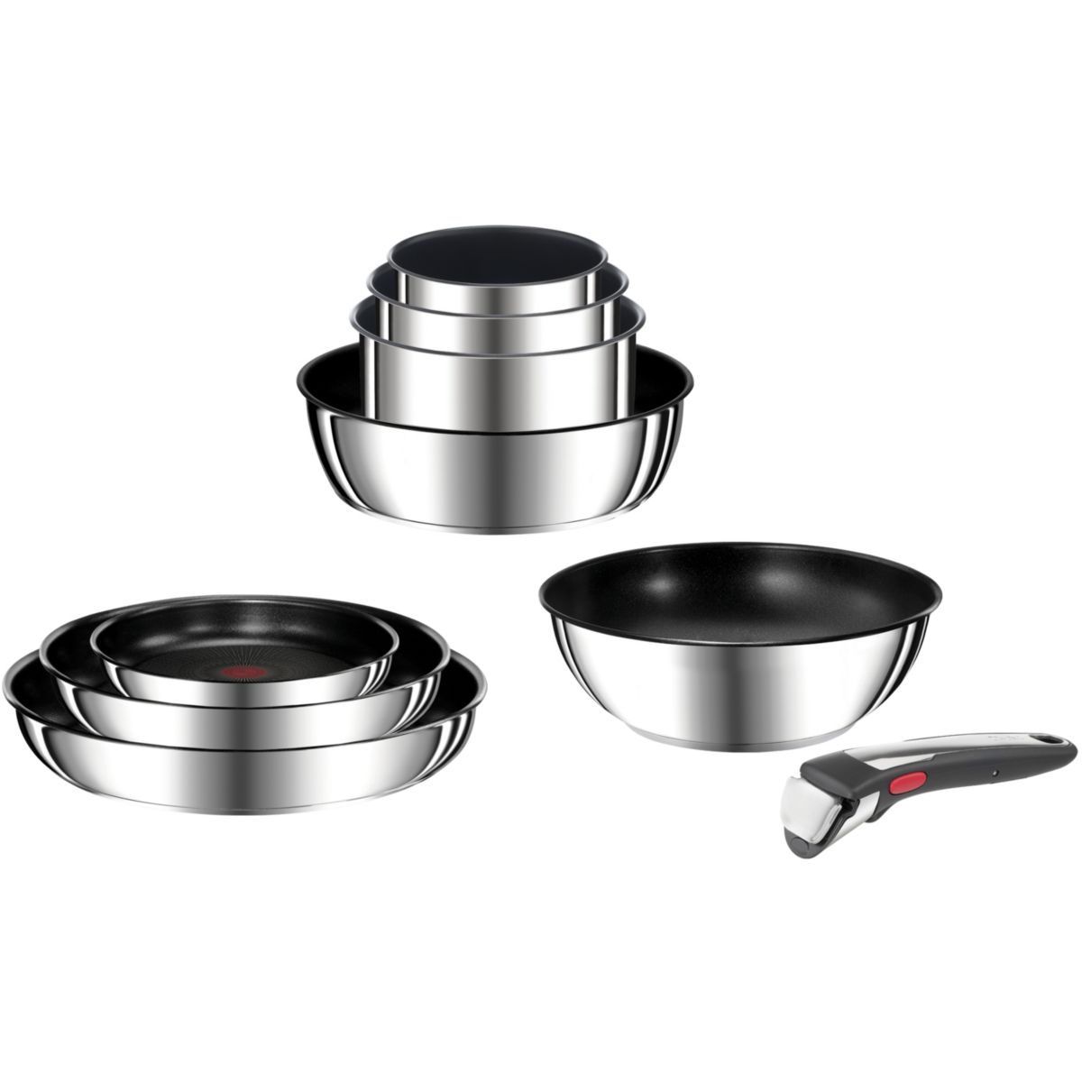 Tefal Ingenio Preference Poêle 28 cm, Empilable, Acier inoxydable, Revêtement antiadhésif sûr, Induction, France, Polyvalence - Maison