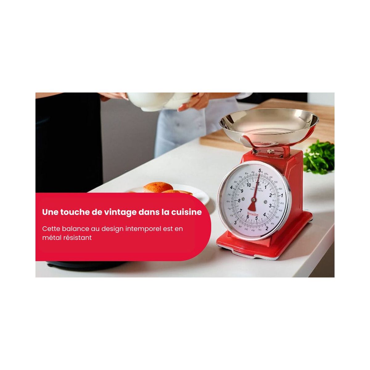 Balance de cuisine TERRAILLON TRADITION 500 rouge - 6