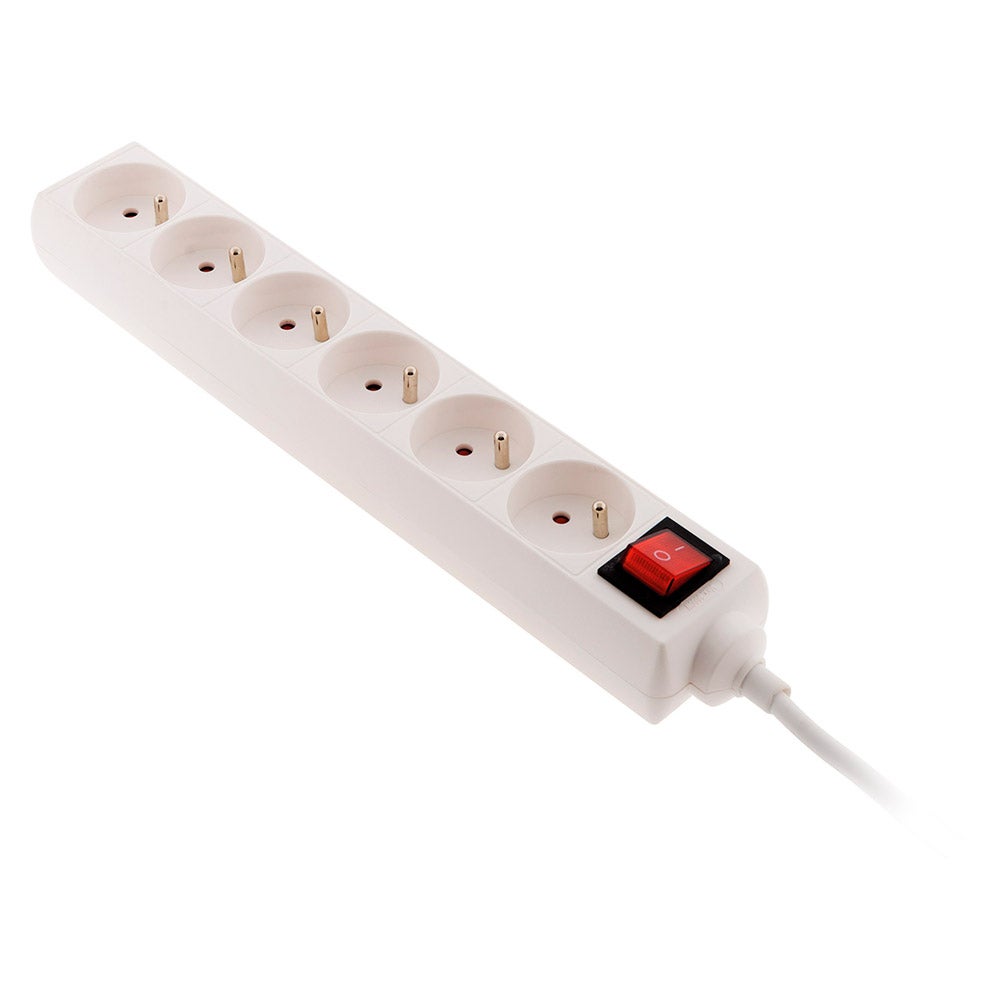 Bloc 6 prises + interrupteur + fiche extraplate 1m - Zenitech - 4