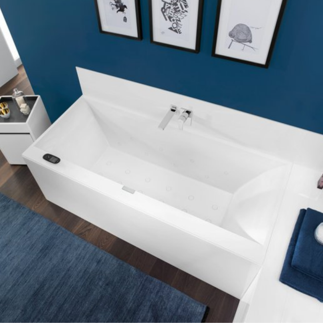 Baignoire Balnéo VILLEROY ET BOCH Squaro Crystal Combipool Confort 160 x 75 cm