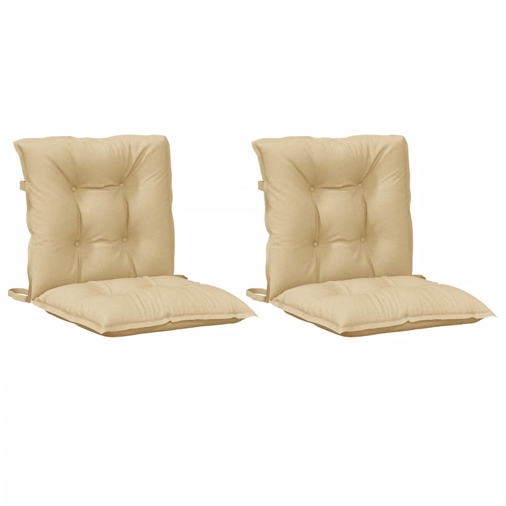 Cuscini per sedia schienale basso 2 unità tessuto beige melange 100x50x7 cm - COMFORTXL - 3