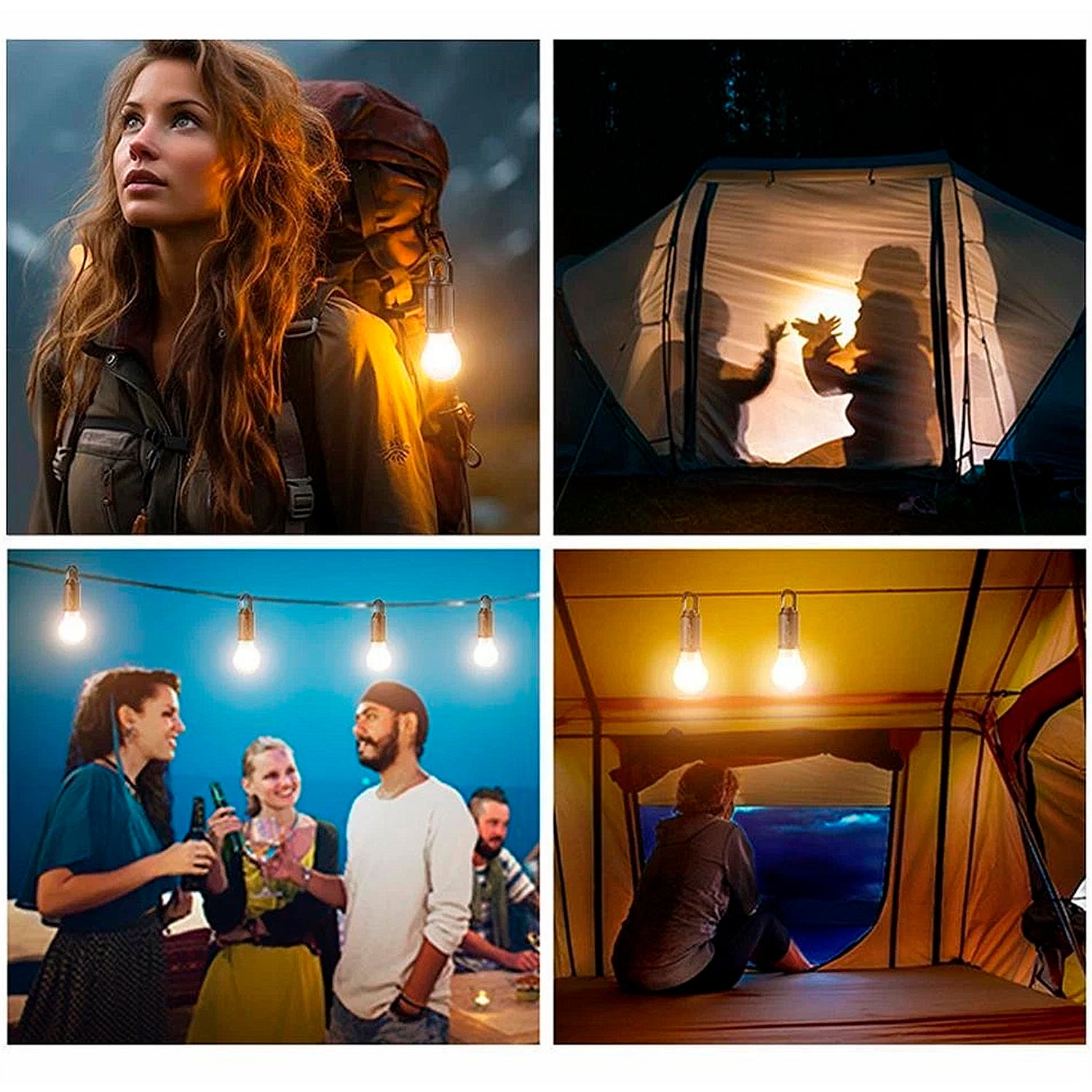 Lampadina LED T02 con carica solare e antizanzare, con gancio per appendere, batteria ricaricabile da 400mAh, 5W e luce calda fino a 12 ore di durata. - 6