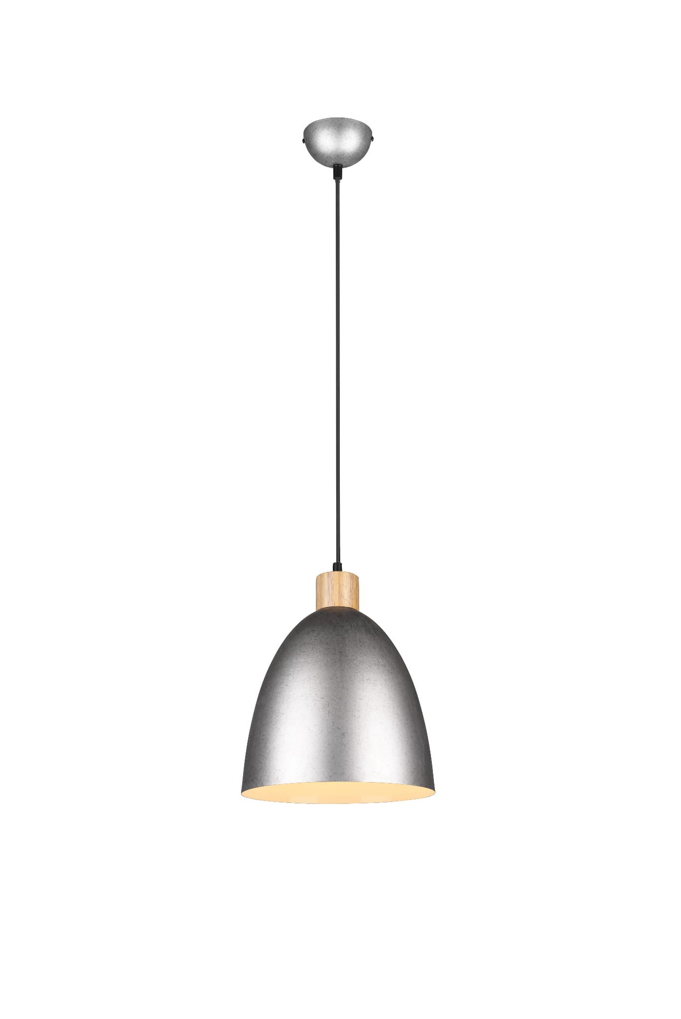 Lampa wisząca Jagger srebrno-jasne drewno 1xE27x40W wym: 150 x 25 x 25 cm metal RL
