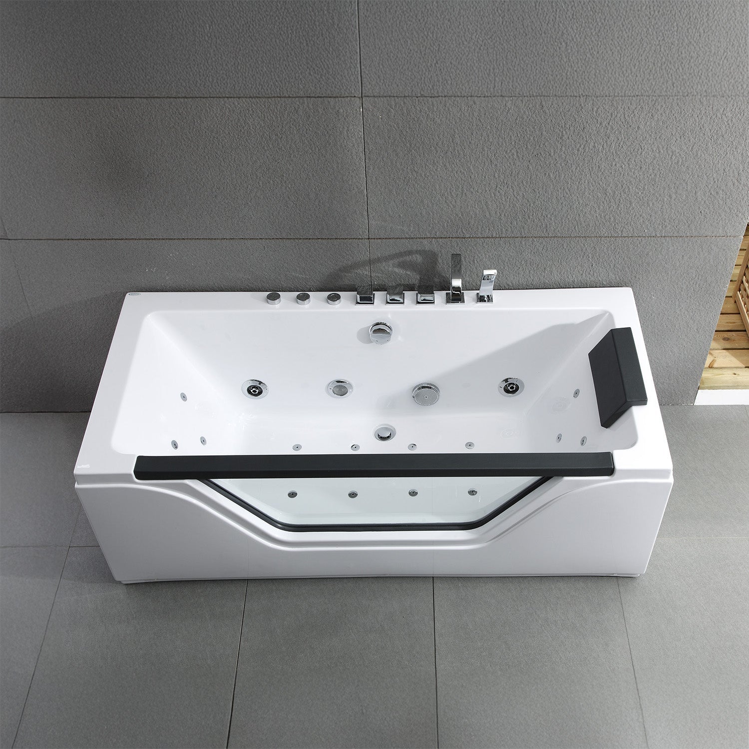 Baignoire Balnéo Rectangulaire Avec Hublot Tahiti Jets 170 X78 X60 Cm, By Spalina - 8