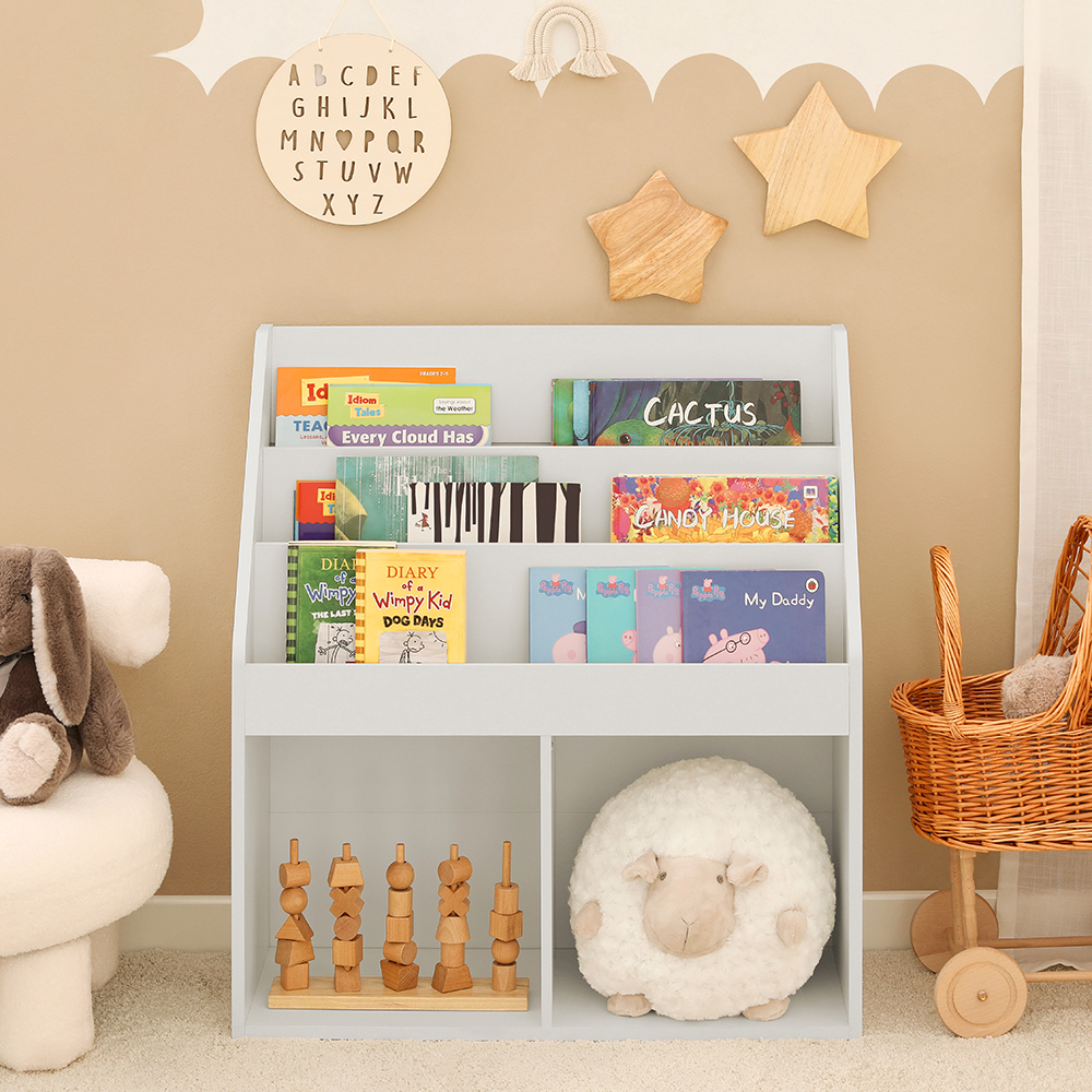 Bibliothèque pour Chambre enfant en MDF Blanc H. 80 x l. 73 x P. 30 cm - 2