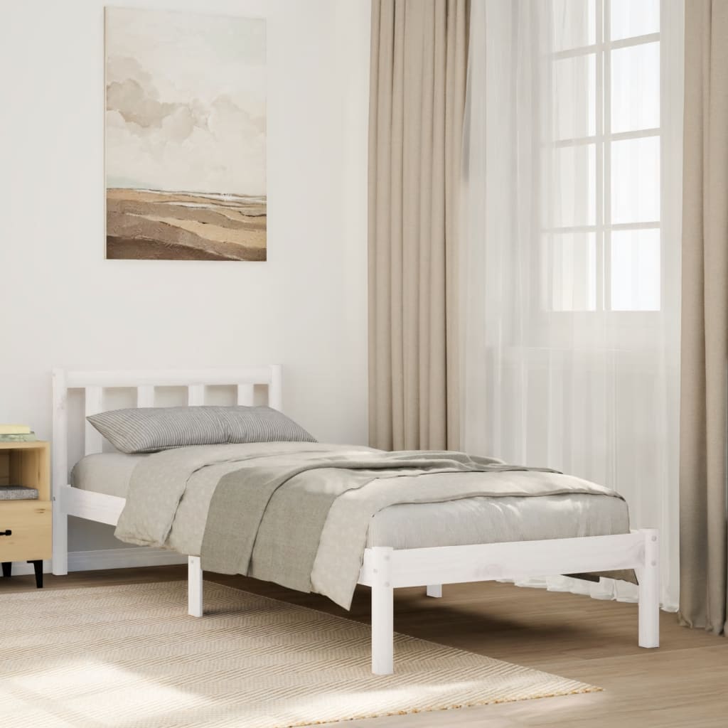 Dłuższe łóżko bez materaca, 100x210 cm, lite drewno sosnowe