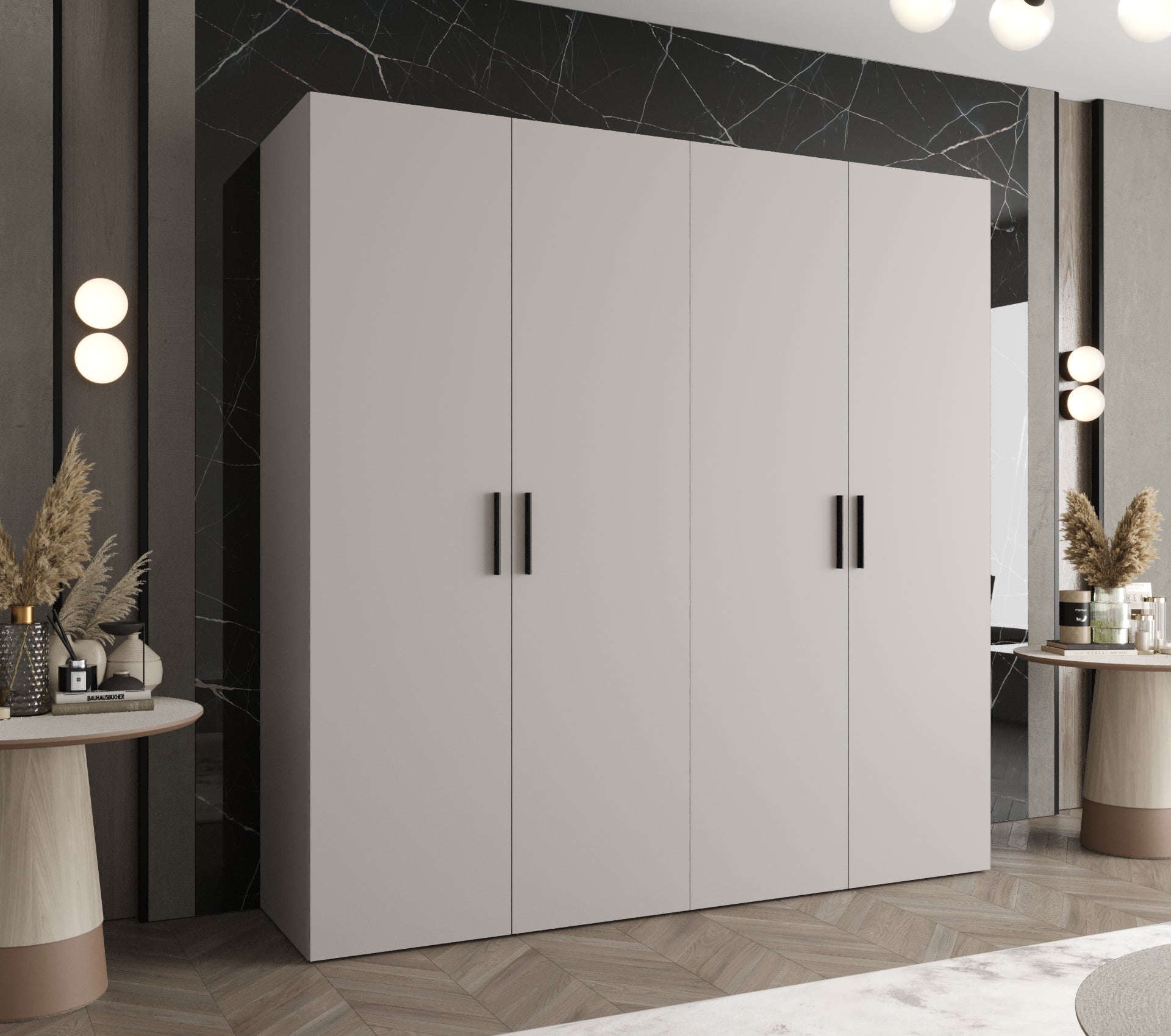 Szafa uchylna otwierana Bari 1 200 x 52 x 202 cm kaszmir + u. złoty Abiks Meble - 2
