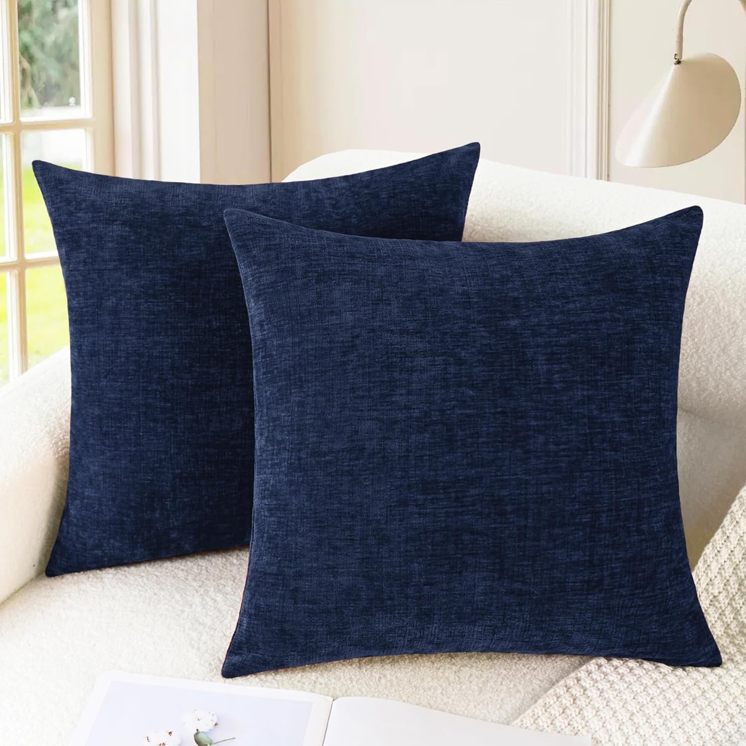 Housses de coussin noires : lot de 2 taies d'oreiller décoratives
