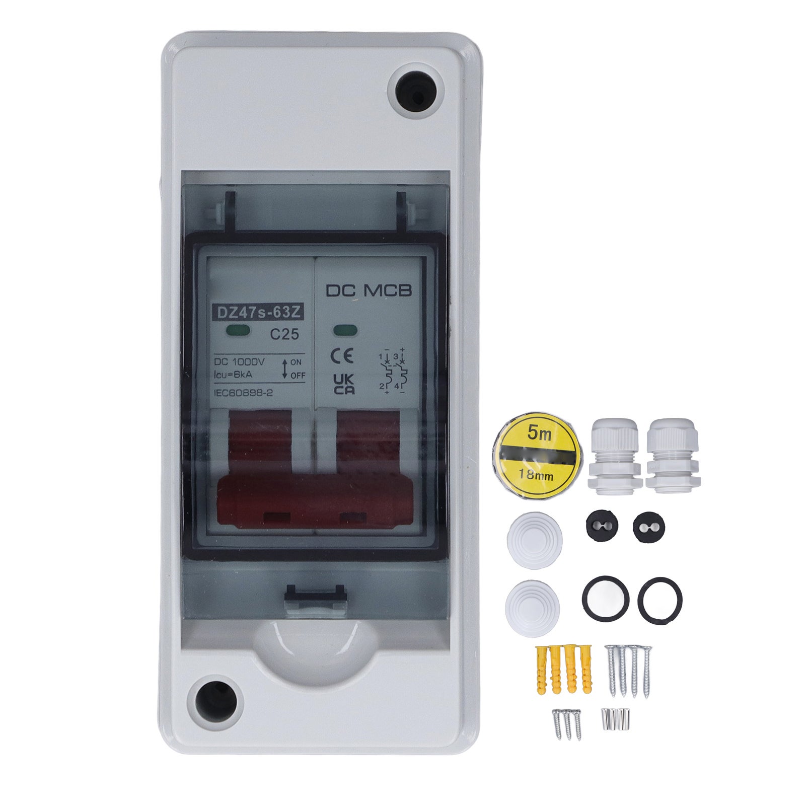 2P DC Miniaturowy wyłącznik automatyczny fotowoltaiczny Solar IP65 Wodoodporny wyłącznik PV DC1000V 25A