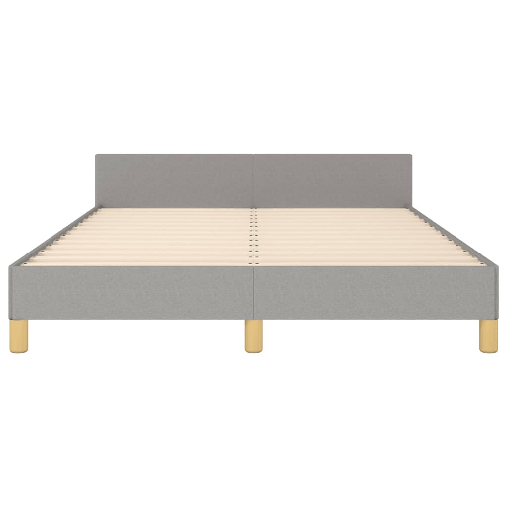 Cadre de lit sans matelas, en tissu, gris clair, pour la chambre, 140 × 200 cm - 6