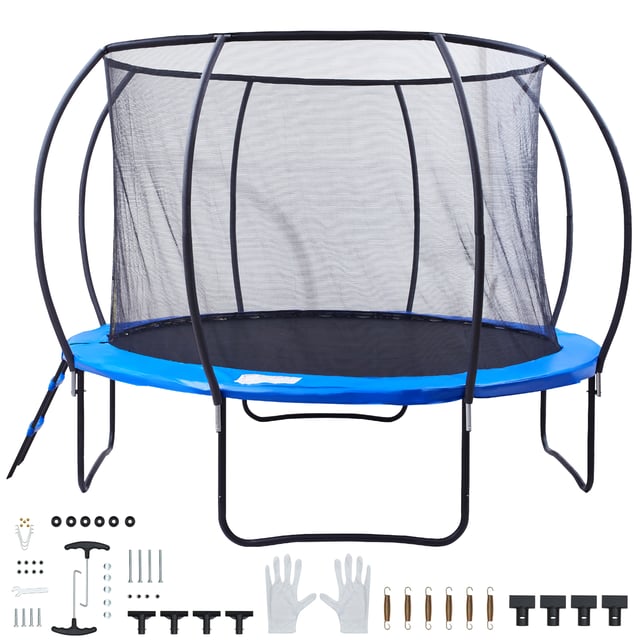 Trampoline 12 Pieds,Capacité 400 lb Livré avec Filet Protection Échelle et Poteau Incurvé avec Tapis Saut et Rembourage Protection à Ressort SucceBuy
