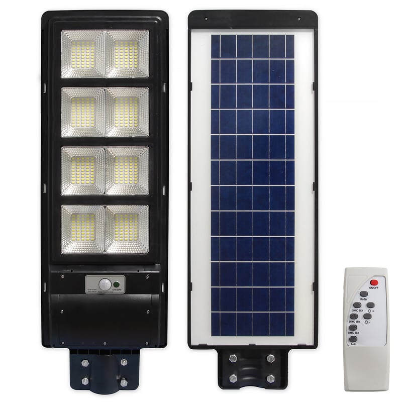 Lampa LED solarna uliczna 360W 73cm IP65 6000K zimna biel PIR pilot czarna MasterLED