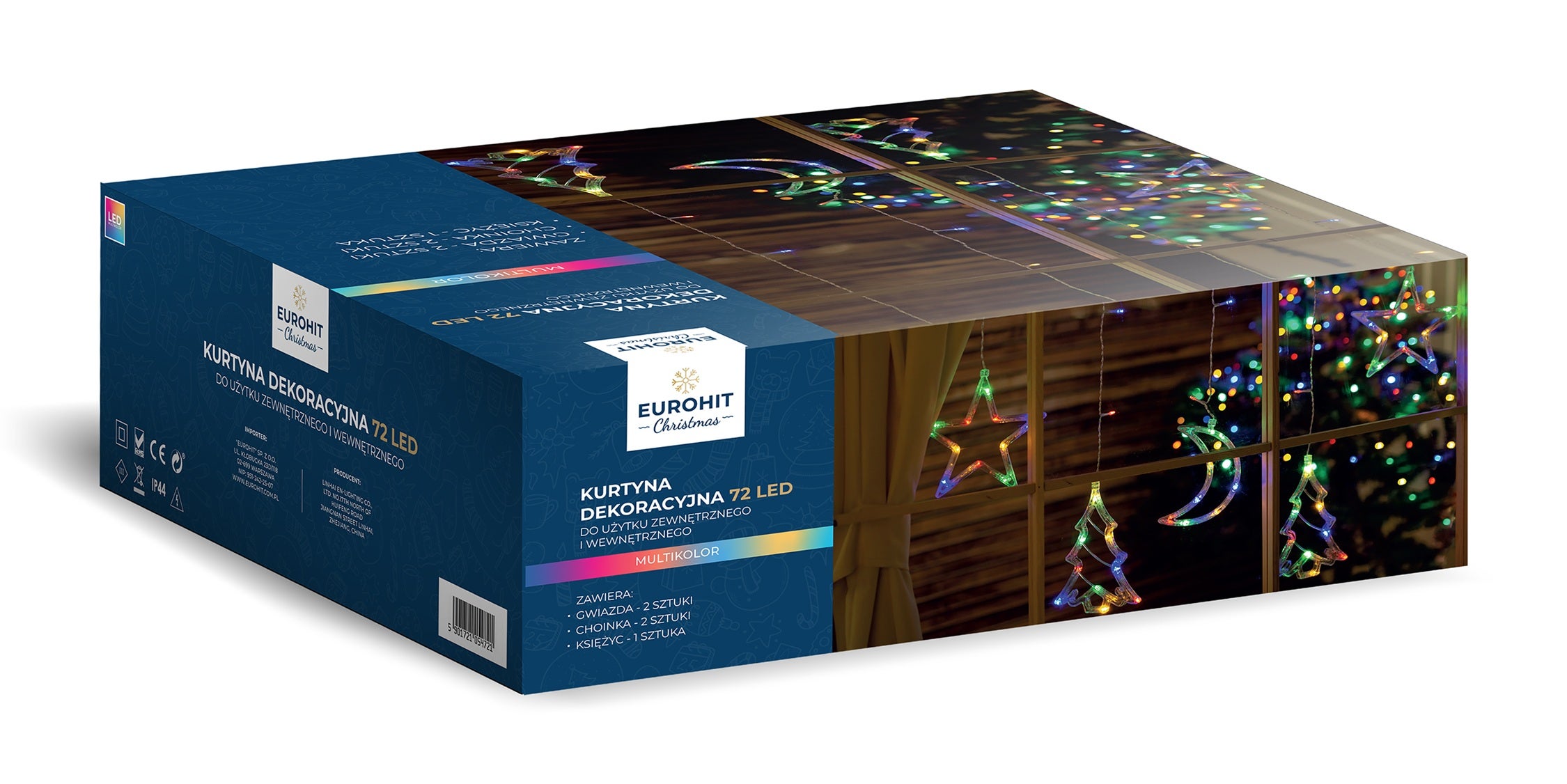 Kurtyna 72 LED księżyc gwiazda choinka Corciano - 2