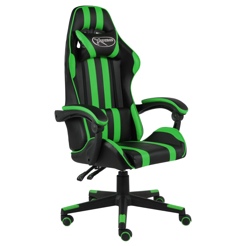 Silla gaming silla de oficina silla gamer ergonomica de cuero sintético negro y verde cfw739069