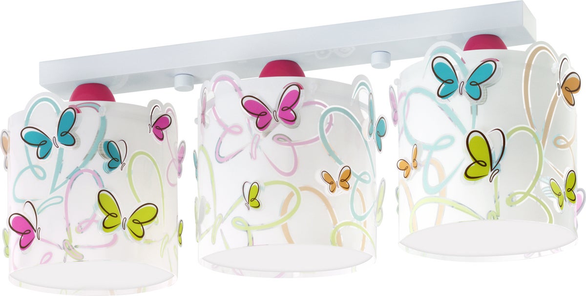 Plafon sufitowy 3 światła Butterfly - Motyle dla dzieci