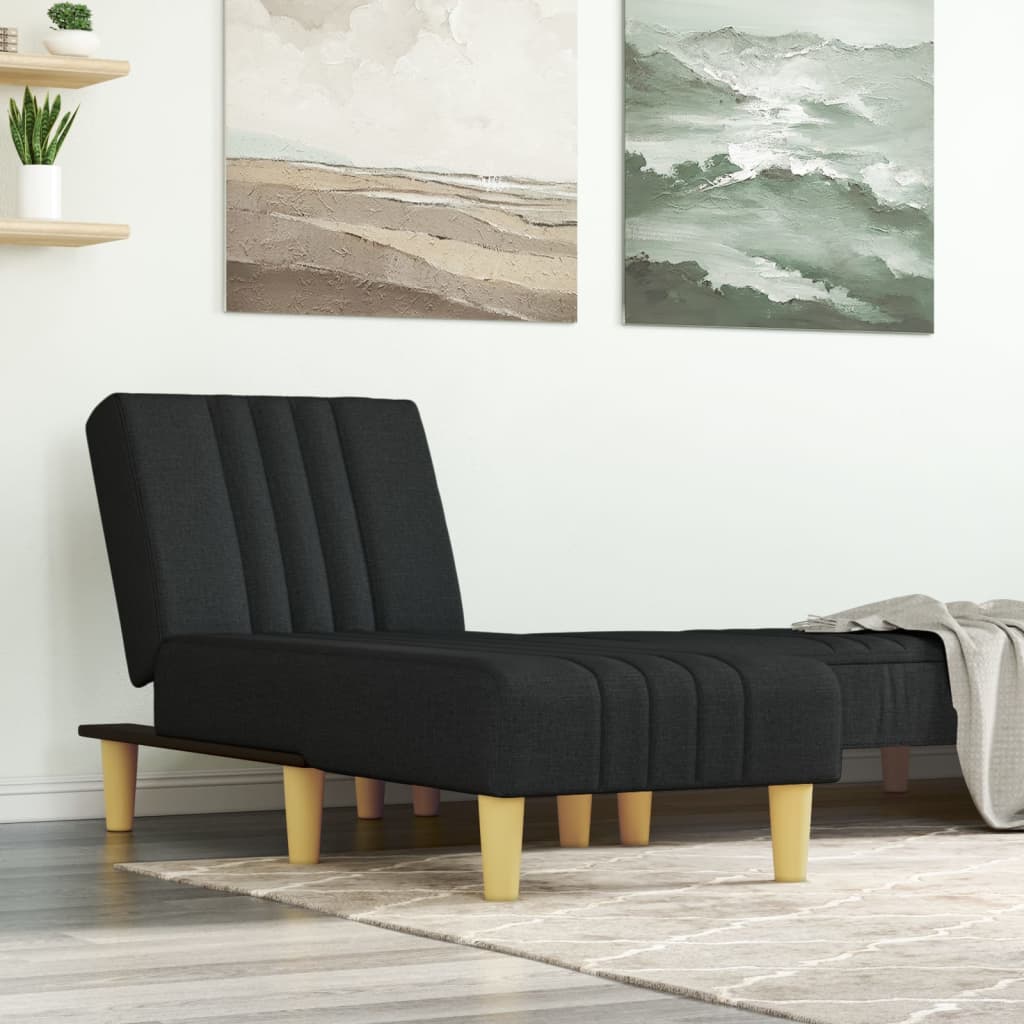 Chaise longue noir tissu Leroy Merlin