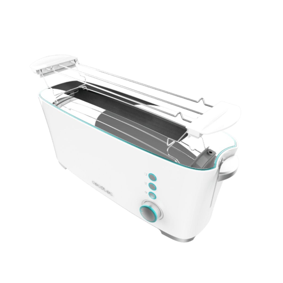 Cecotec Toast&Taste Extra W Tostador 1 Rebanada Larga, Elevación Panecillos y Descongela Blanco - Imagen 2