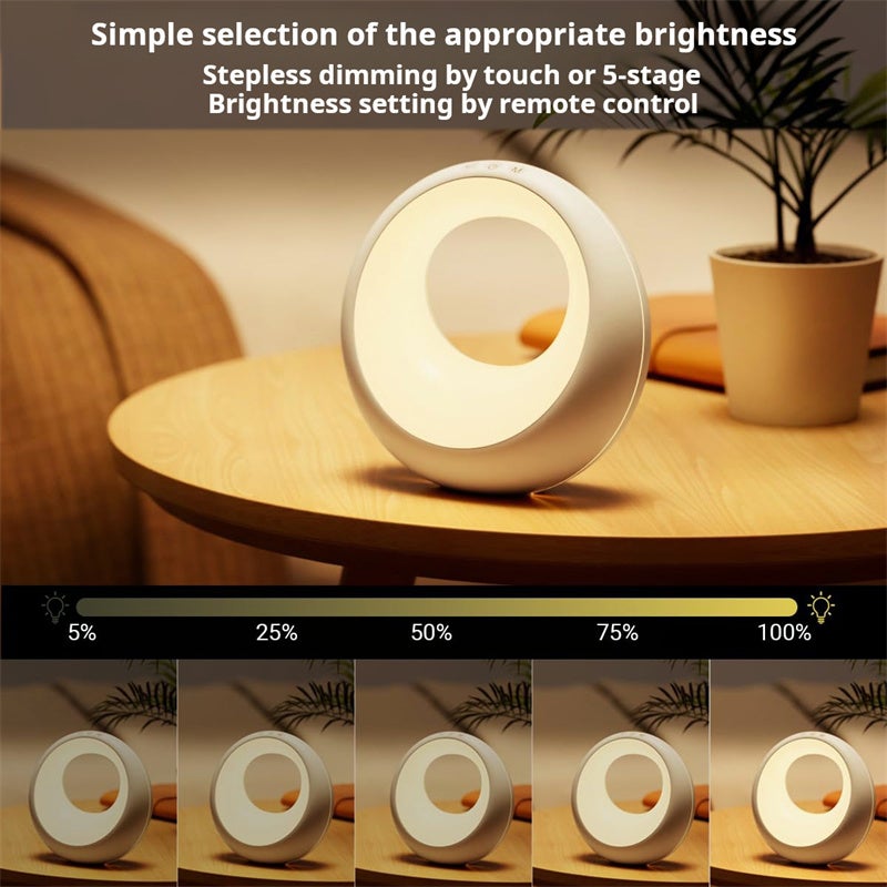 Candeeiro de cabeceira com comando e toque regulável, decoração para quarto de bebé, luz de presença, candeeiro de mesa LED com mudança de cor RGB - 2