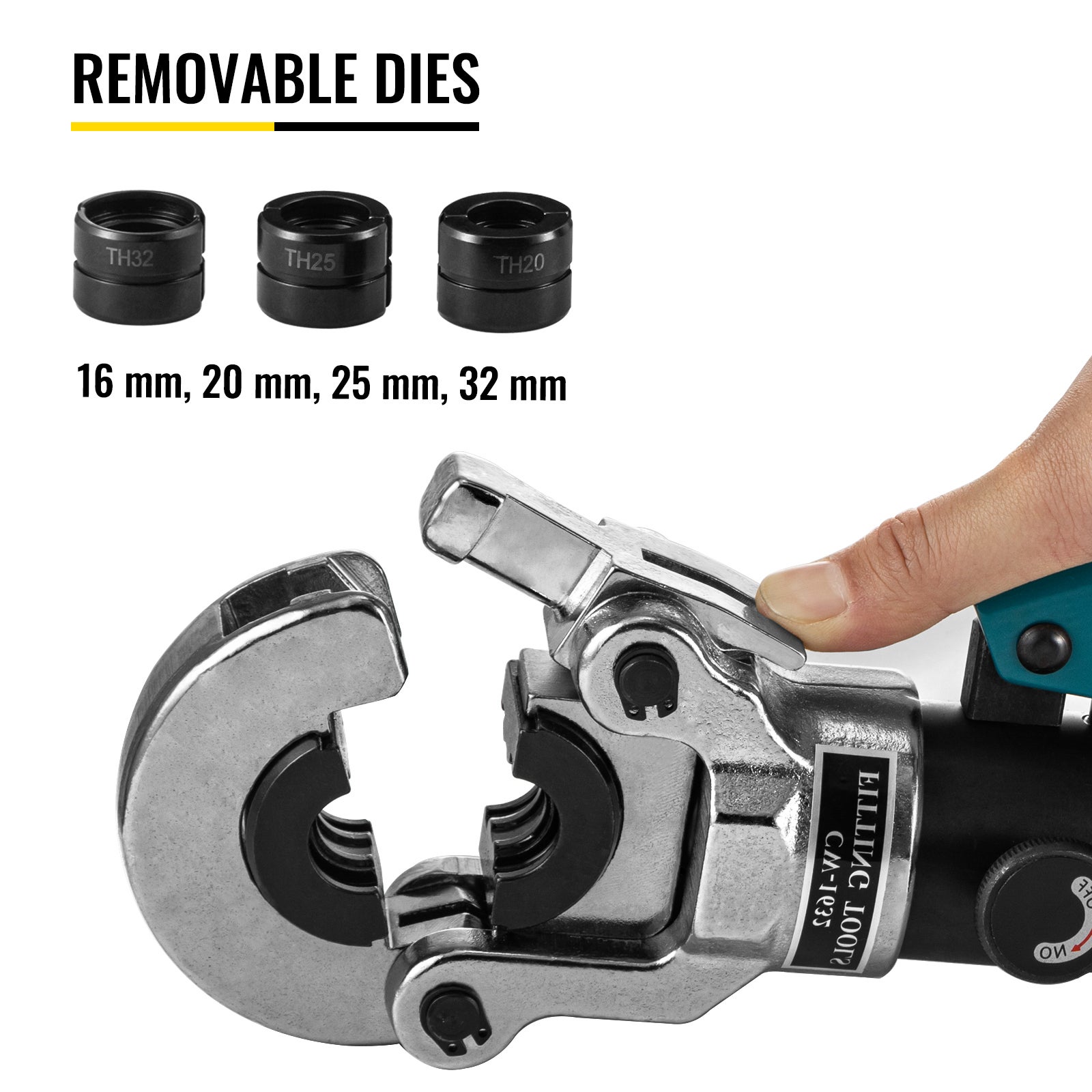 Pince à sertir hydraulique SucceBuy 12T,Ø16-32mm,mâchoires TH 16-20-25-32mm,pour tuyaux composés - 6