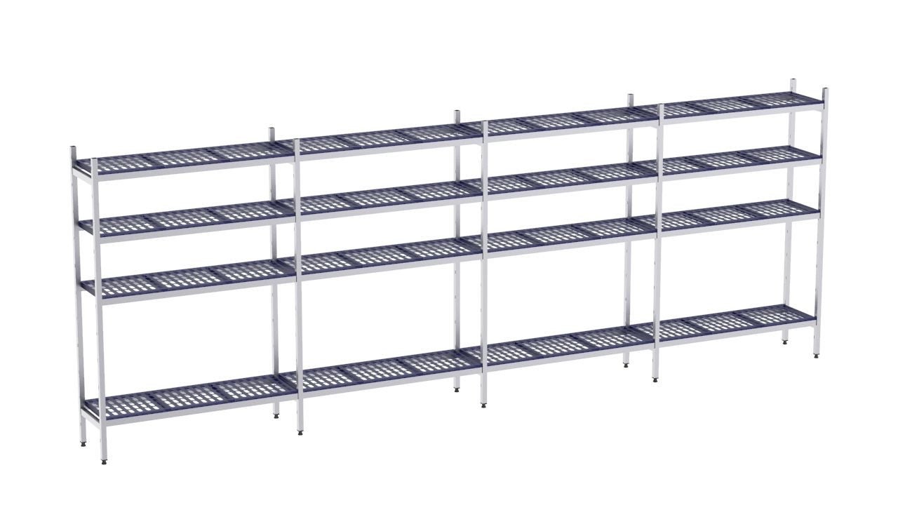 Rayonnage en acier inoxydable linéaires 960x400 lisse 3 niveaux- DISTFORM - KIT00376 main image 1