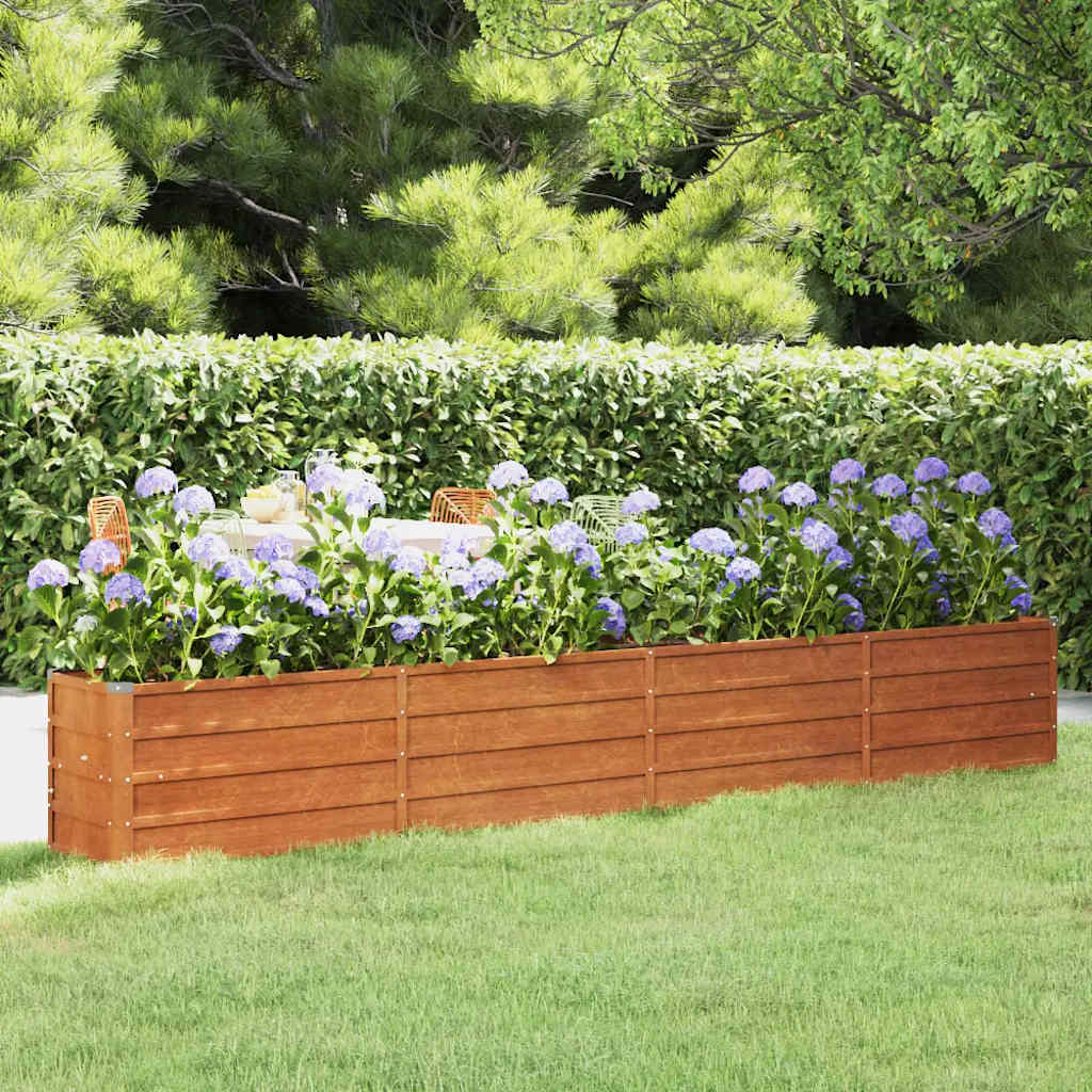 Jardinière - Lit surélevé de jardin - Pot de fleurs rouillé 320x40x45 cm acier corten Couleur évolue n1314l - 2