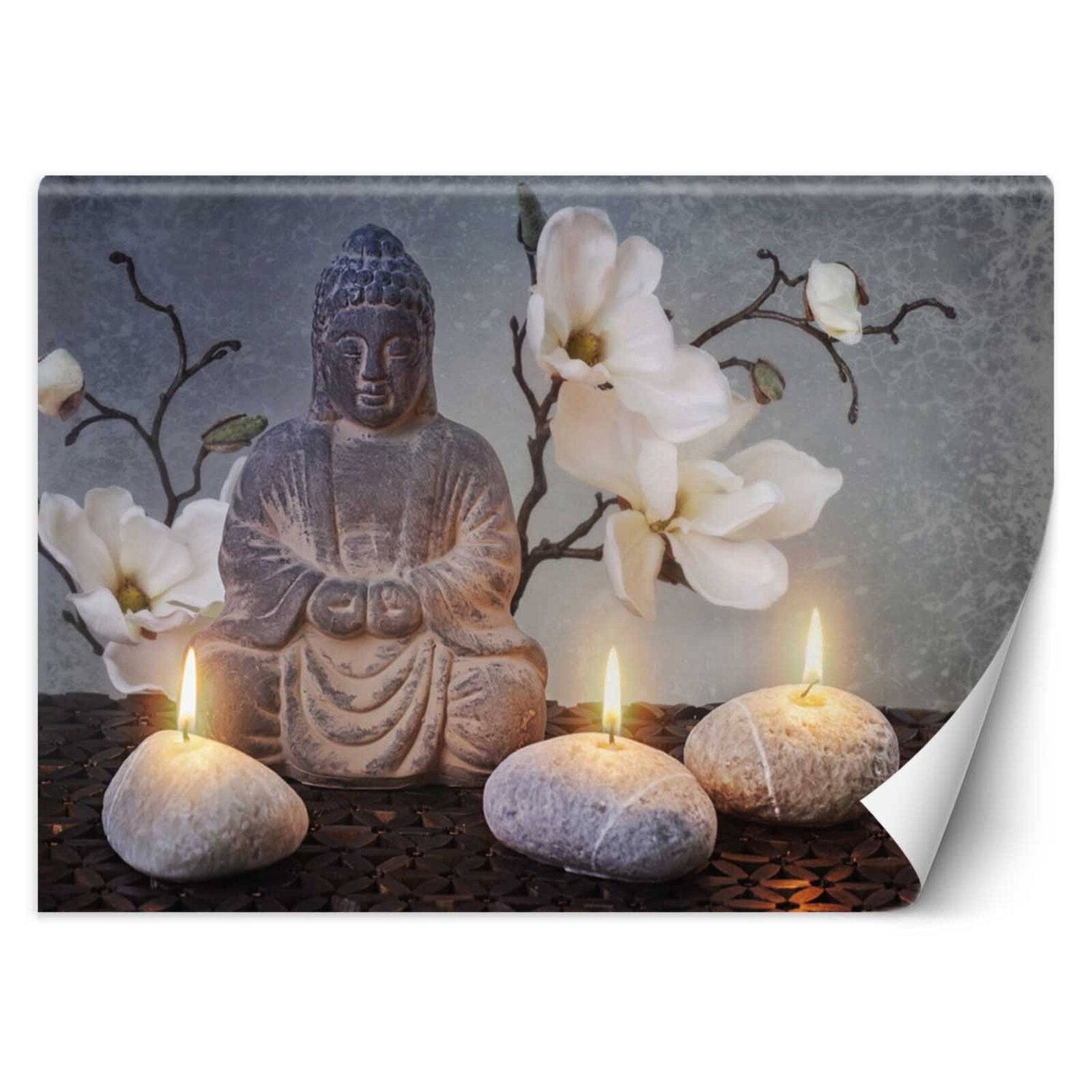 Papier Peint Adhésif 3D Bouddha Luna – Autocollant Mural Amovible – Coloré