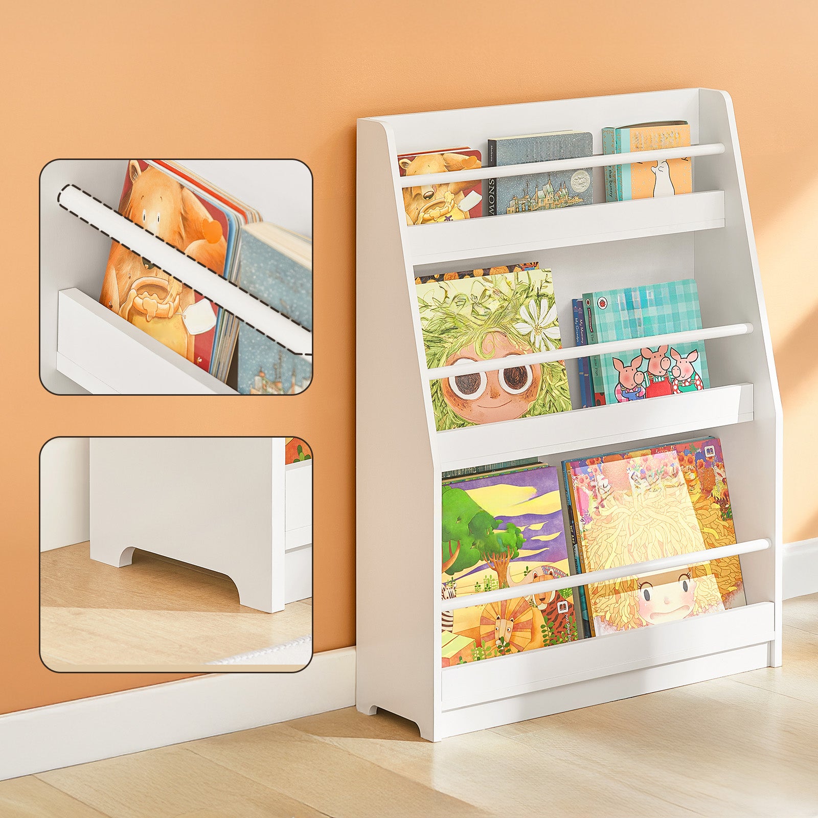 Bibliothèque pour Chambre enfant en MDF Blanc H. 86 x l. 85 x P. 26 cm - 8