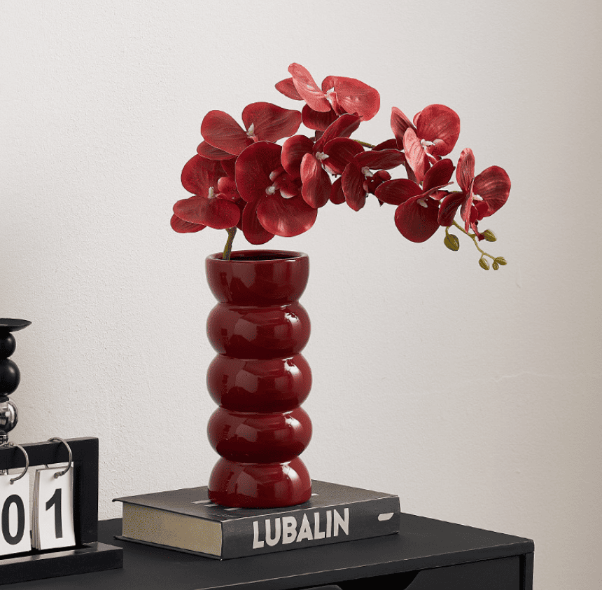 Vase en céramique de style nordique, vase d'art minimaliste et tendance pour les nouveaux intérieurs, 23,5 x 10 cm - 4