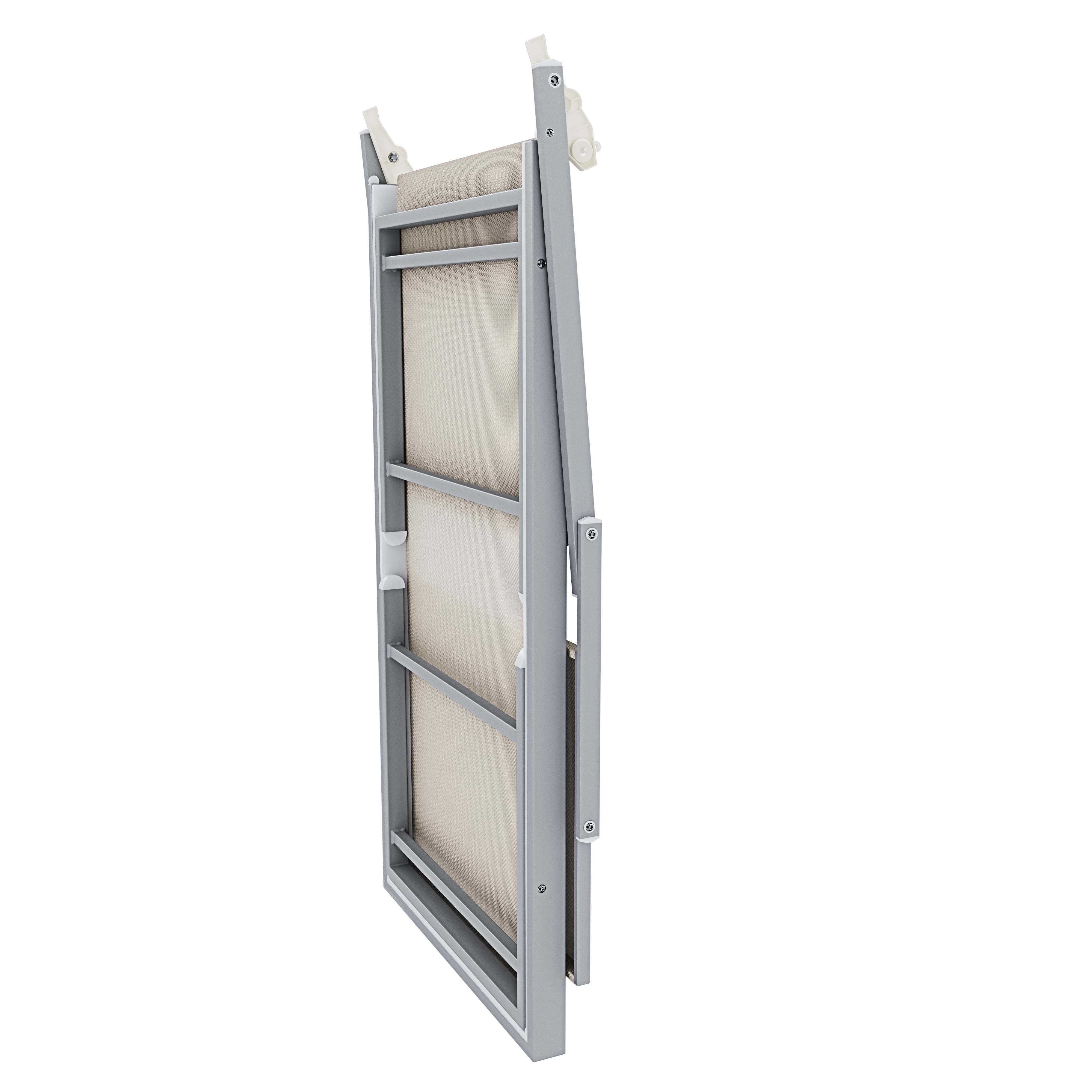 Coppia Di Lettini Beige Prendisole Pieghevole Professionale In Alluminio Tettuccio Orientabile Parasole Prendi Sole Mare Spiaggia 182 x 60 x 38 cm - 5