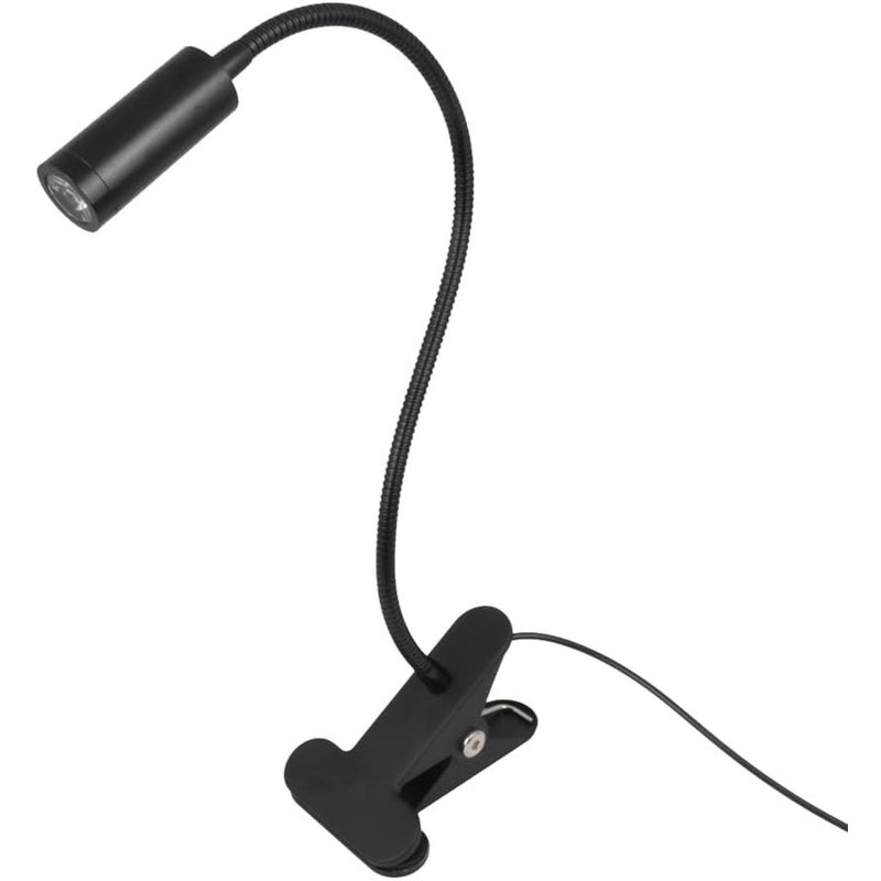 Elastyczna lampa rurowa LED z klipsem – lampa do czytania i pracy – do biura, warsztatu i sypialni – białe światło – czarna