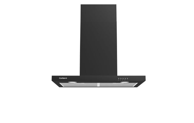 Corberó - Campana Horizontal VOSTOK760B | 70 cm, 647,7 m3/h, 3 Velocidades, Filtros Aluminio y Carbón, A, Negro