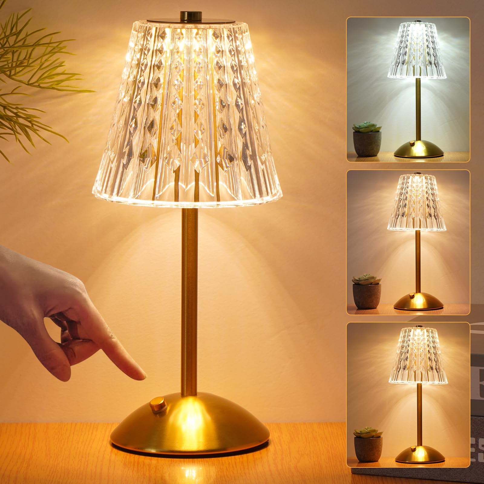 Lamparita Noche Ajustable Brillo Memoria Lámpara De Mesa Solar Recargable | 3 Modos Color, Brillo Ajustable | IP65 Resistente Agua | Para Interior Y Exterior Luz A Pilas