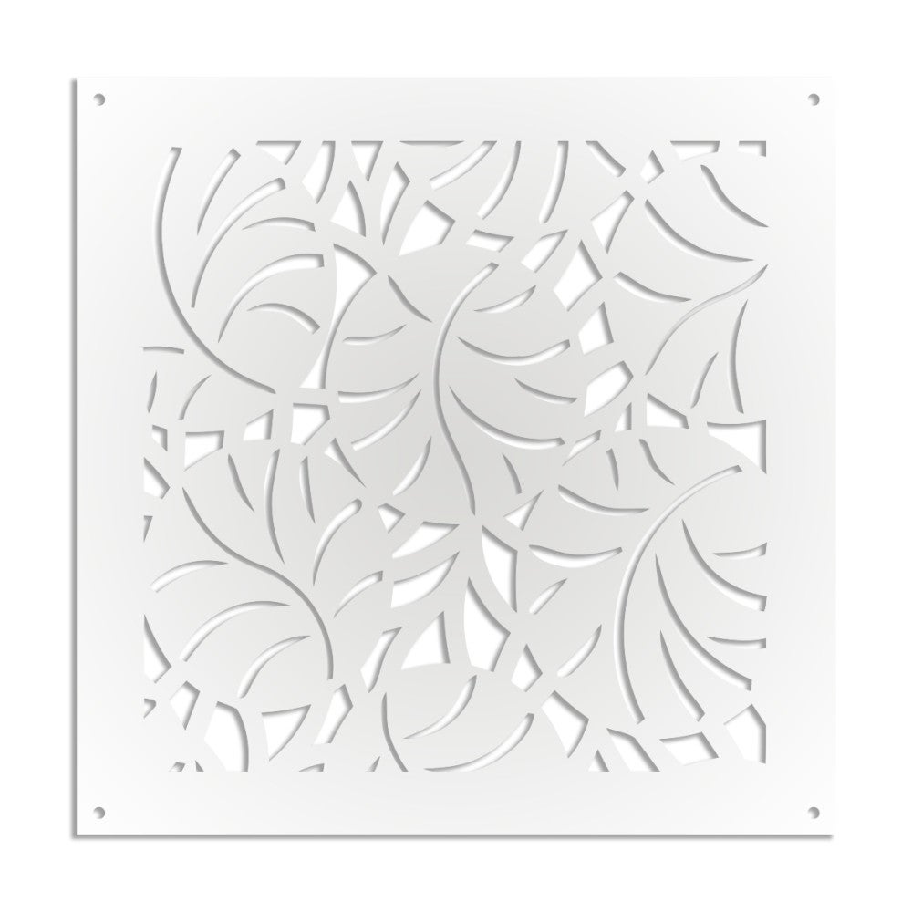 MANGROVES - Panel perforowany z PVC - Parasol przeciwsłoneczny - Rozmiar 48x48 cm - Grubość 1 cm - Kolor BIAŁY
