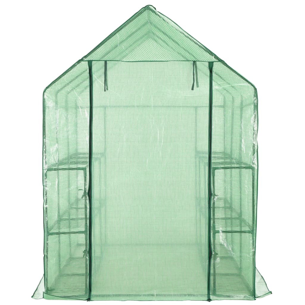 Serre de plain-pied avec 12 étagères Acier 143x214x196 cm vidaXL - 2