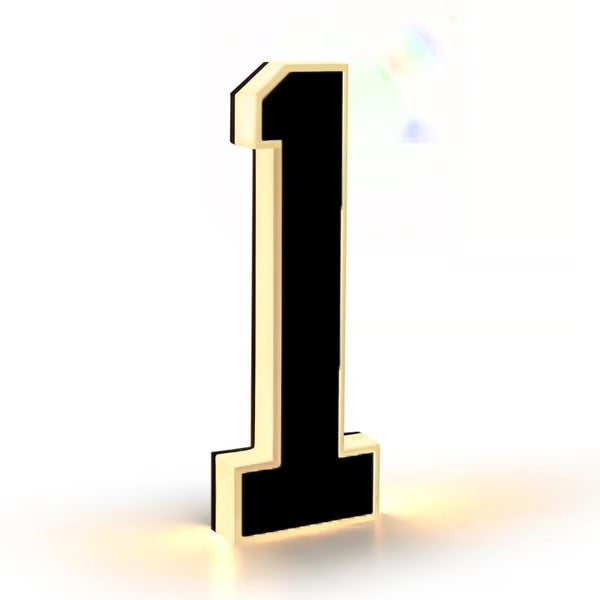 Numero civico nero illuminato (1 - Nero, 23 cm) Numero civico esterno illuminato a energia solare per esterni impermeabili, numero civico, targa con n - 5