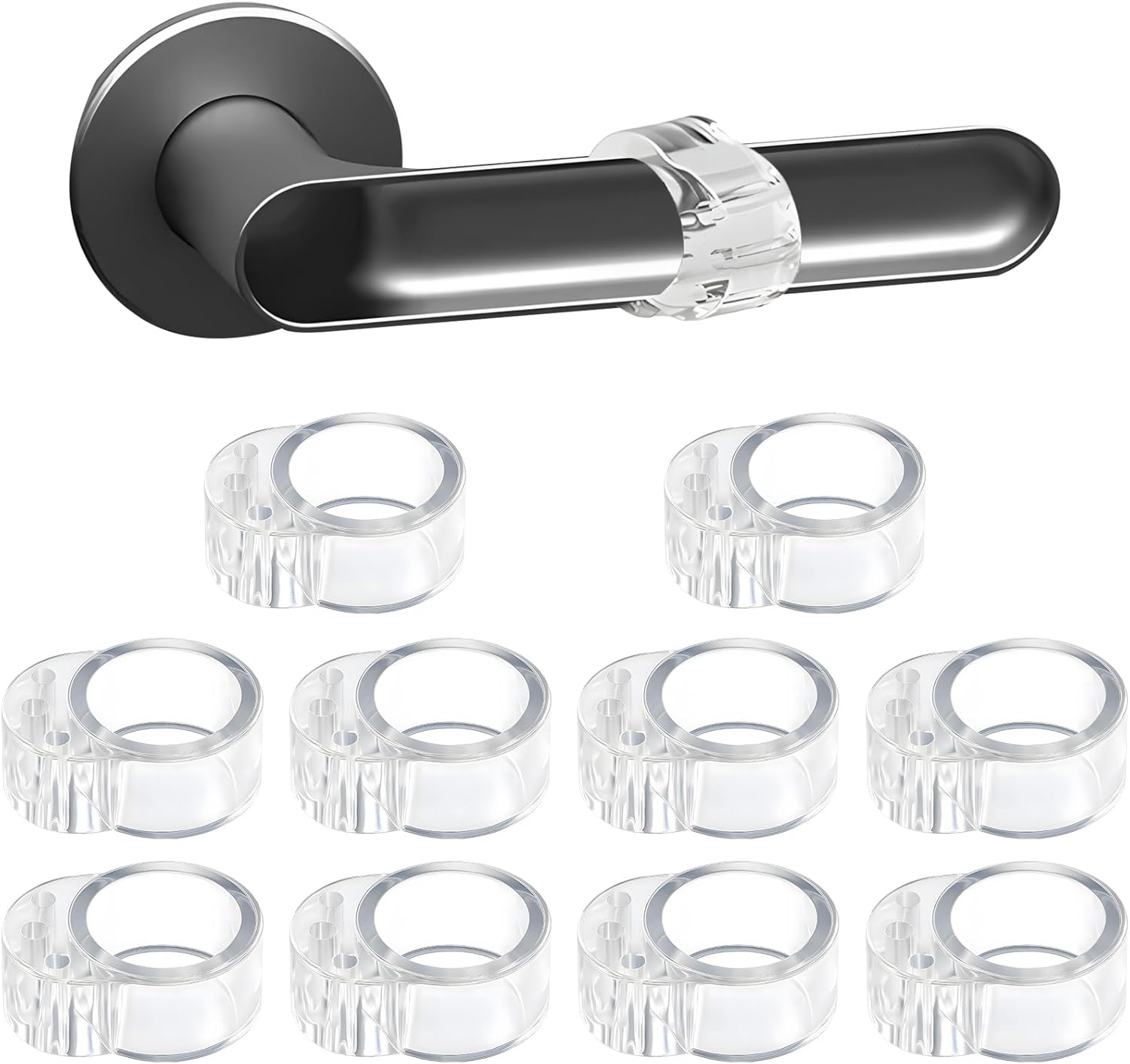 10 szt. ograniczników do drzwi, ochraniacze na klamki, przezroczyste stopery do klamek z PVC, ochrona ściany