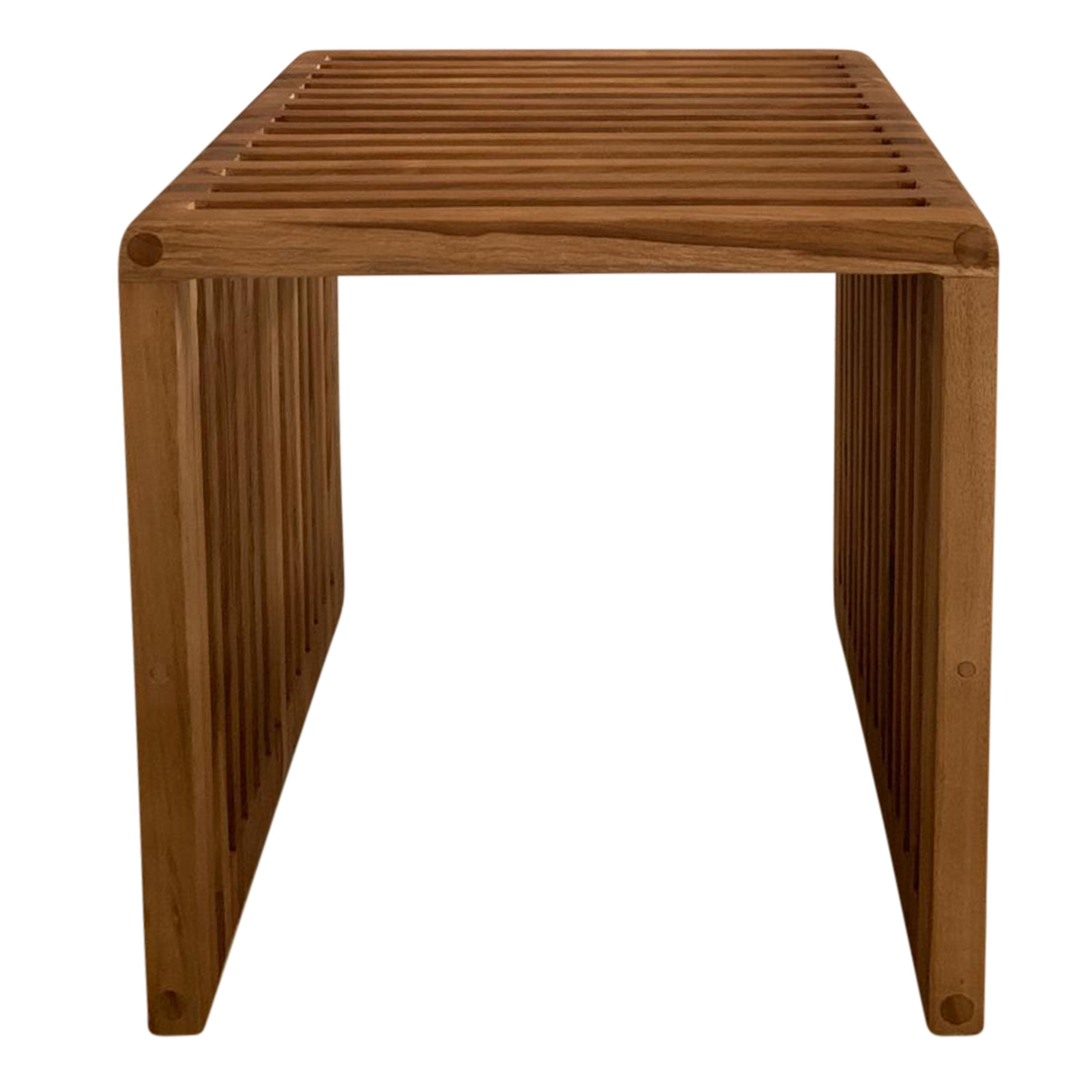 Table d'appoint d'extérieur rectangulaire en bois Marron 2 places - 2