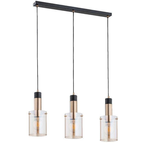Lampa wisząca BELLA czarna-stare złoto 3 x E27 x 15W wym: 90 x 73 x 18 cm Alfa