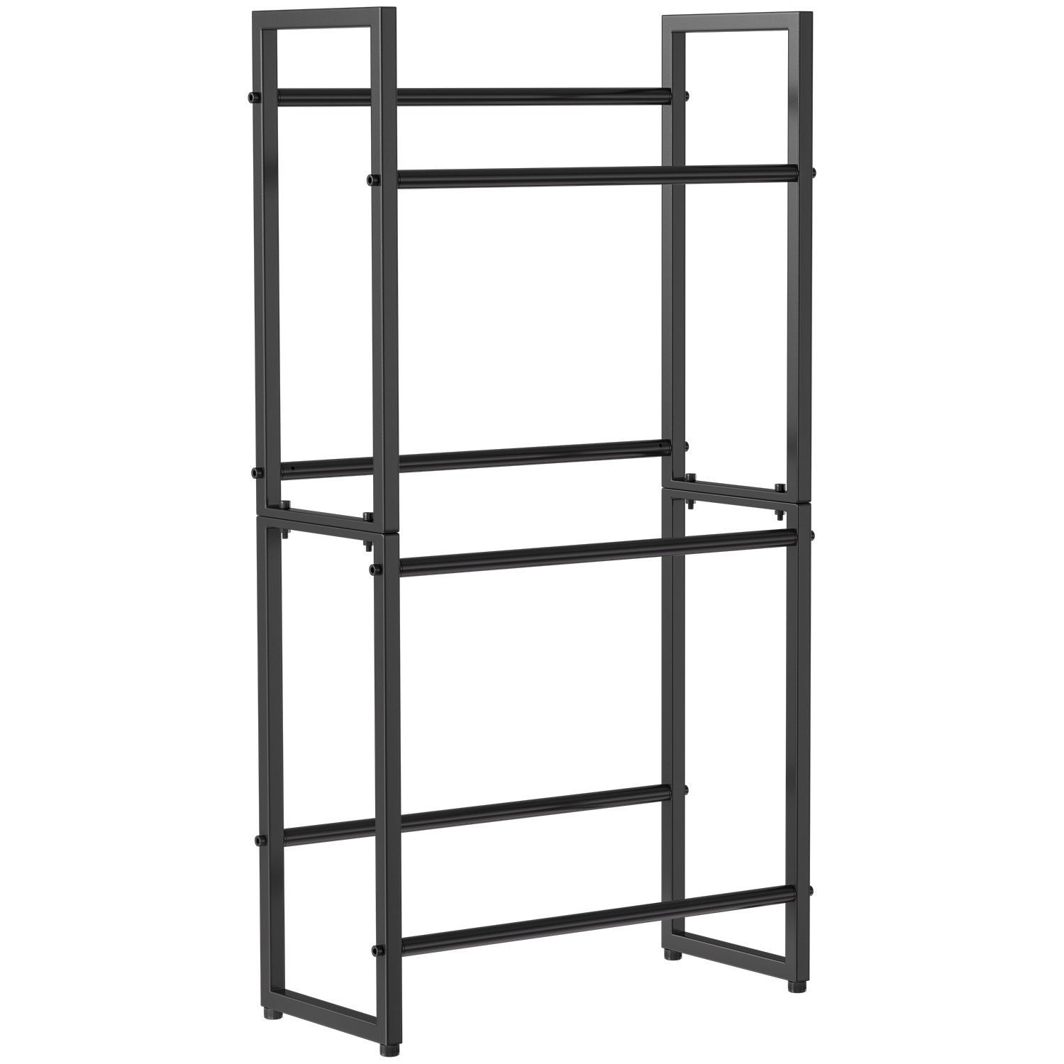 Regał na skrzynki z napojami 71x32x140cm na 6 skrzynek, 3-poziomowy, metal czarny, 4 sztuki
