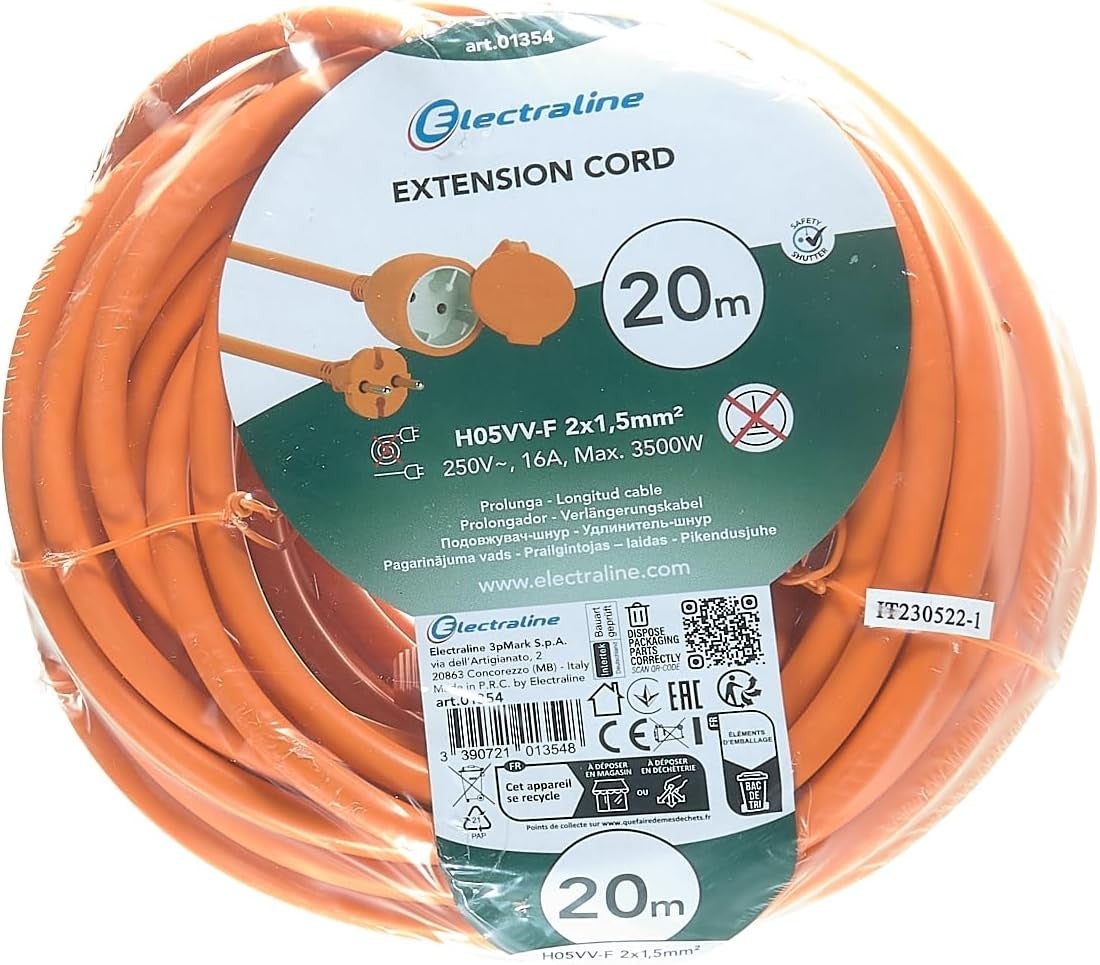 Extensiones de jardín Toma+tapón 16a 2x1,5 mt.20 Art. 01354 - 2