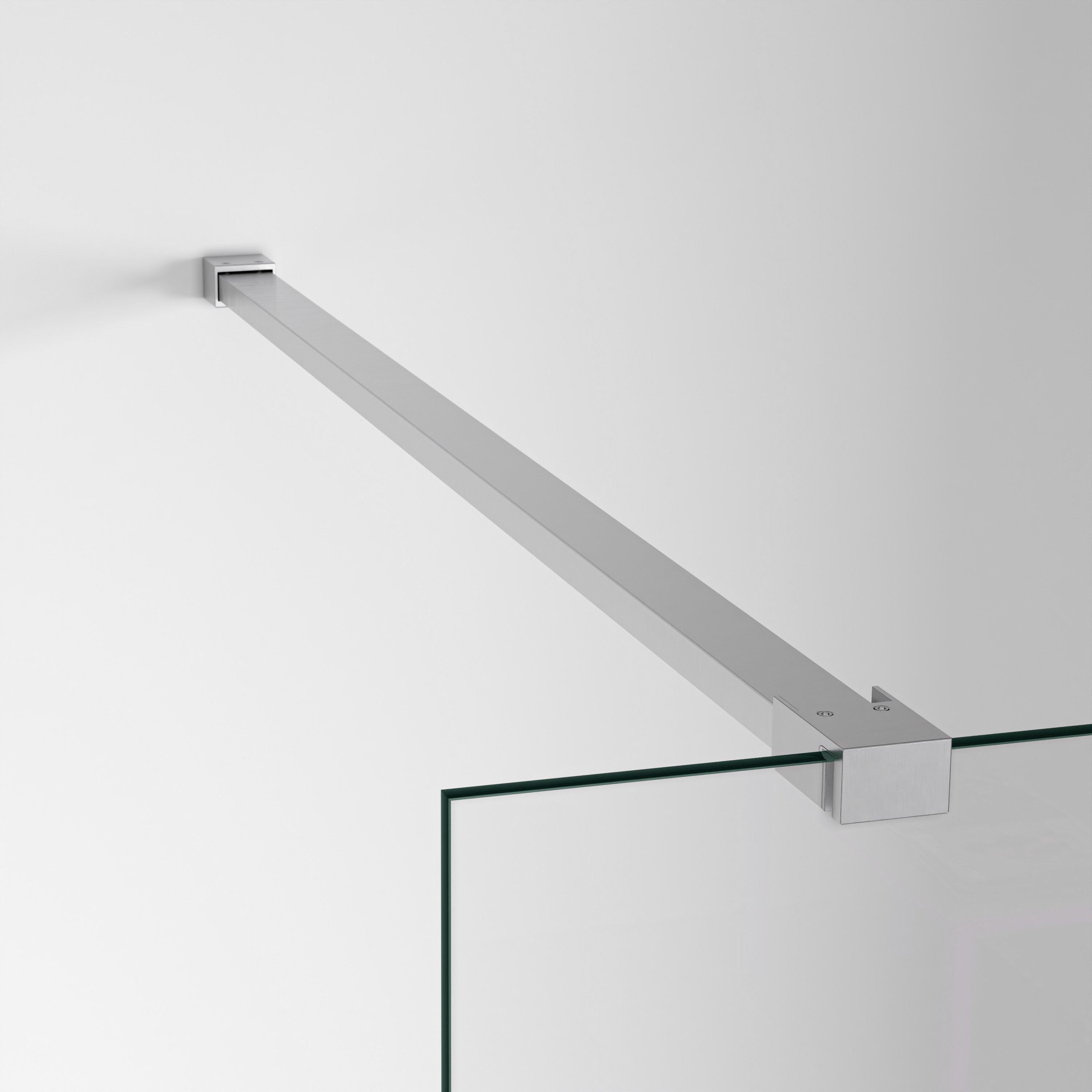 BELLOBATH - Divisória de duche frontal com painel fixo - Transparente - Perfis em prata brilhante - Largura adaptável 98-100 cm - Alto 195 cm - 2