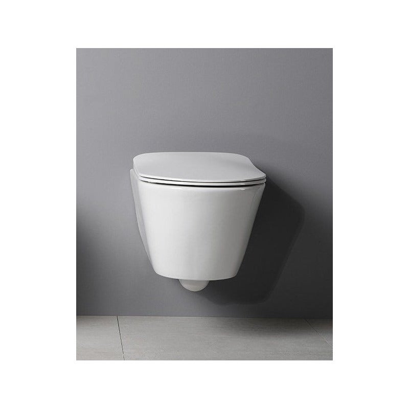 Pack WC Bati-support Geberit Duofix UP100 + WC sans bride Lucco Avva avec fixations invisibles + Abattant softclose + Plaque - 5