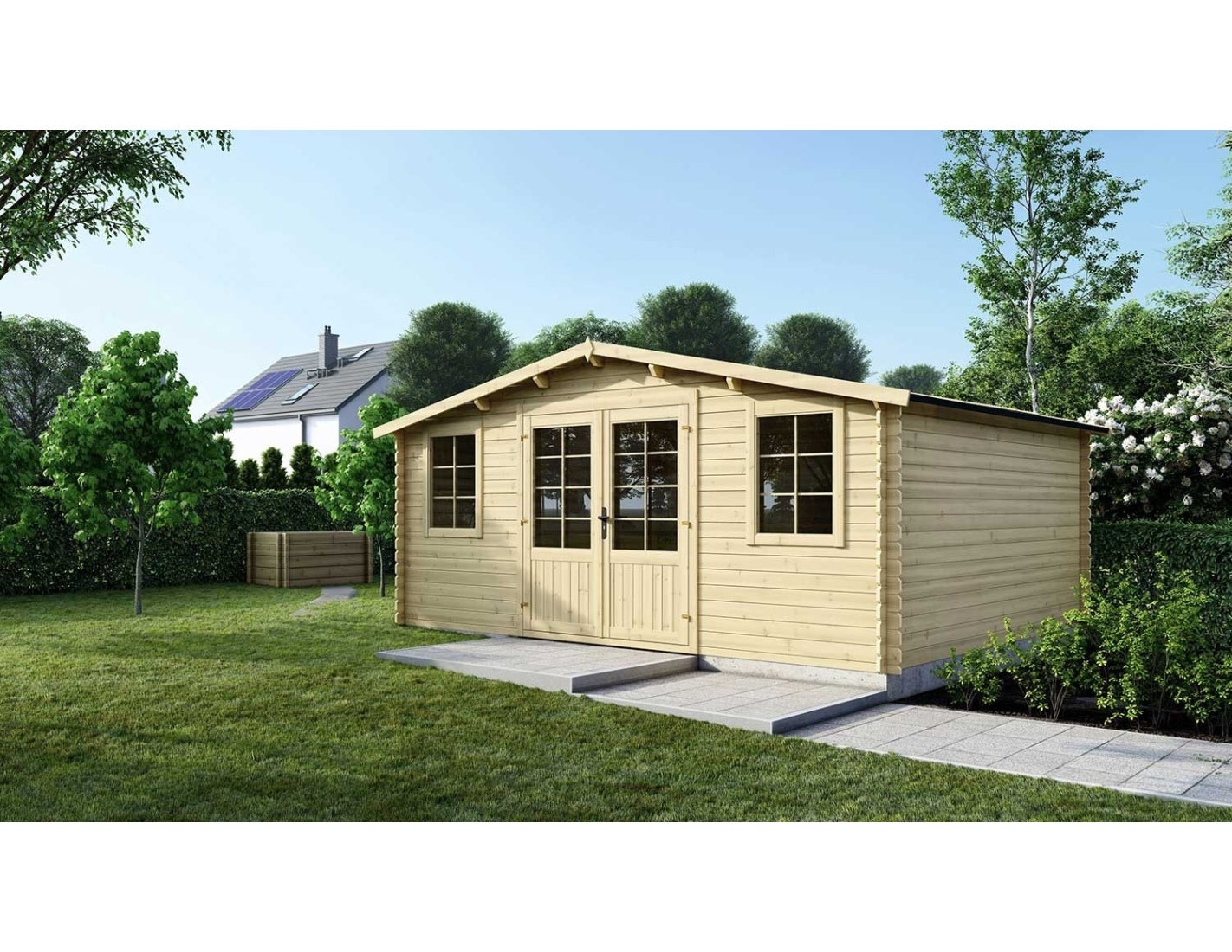 Domek ogrodowy ALTANKA 25 m2 - 5x5 m - 40 mm, drewniany, DOM612, 1 szt.