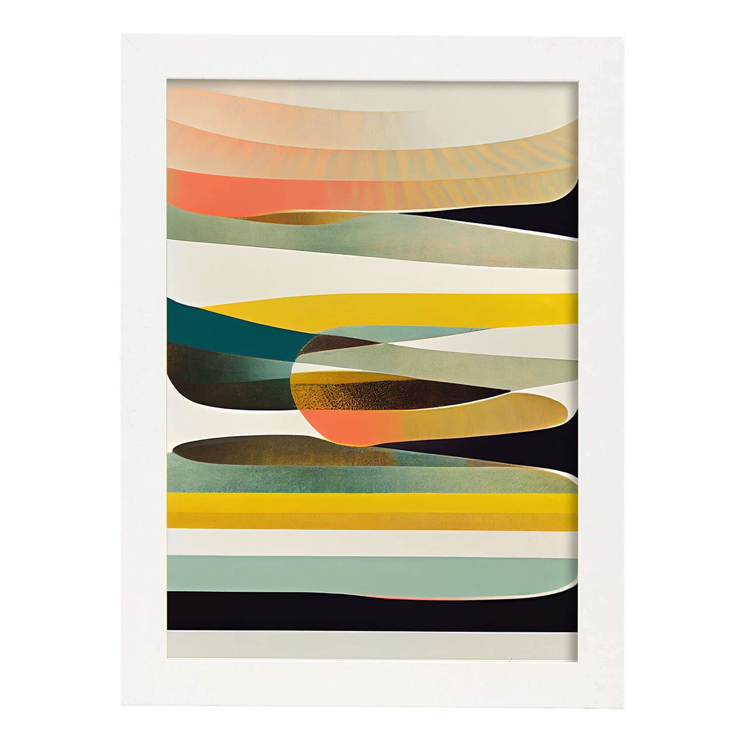 Nacnic lámina en estilo abstracto minimal nube llamativas y modernas ilustraciones artísticas a todo color para el diseño y a3 marco blanco