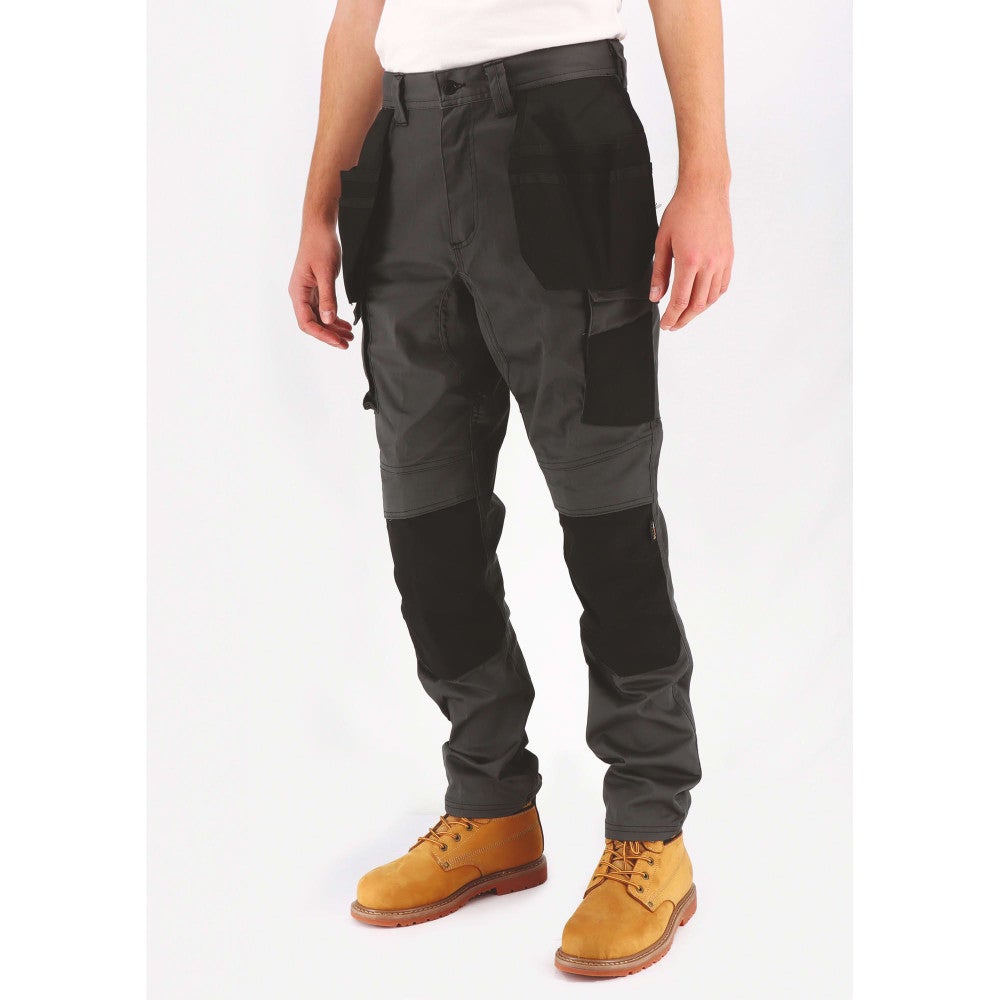 Pantalon de travail renforcé STRETCH multipoches Caterpillar ESSENTIALS Gris / Noir 42 - 4