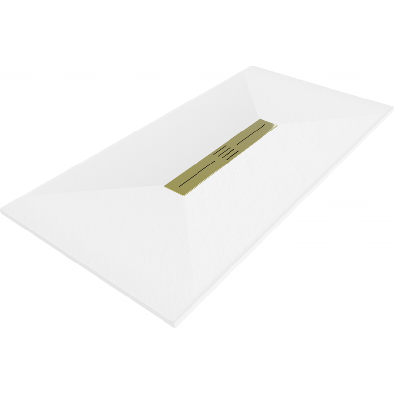 Mexen Toro brodzik prostokątny SMC 170 x 70 cm, biały, maskownica złota - 43107017-G